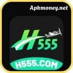 Logo with "H555" and airplane graphic.